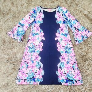 Lilly Pulitzer Ophelia Swing Dress Bright Navy Hypes and Stripes Eng‎ Size XS